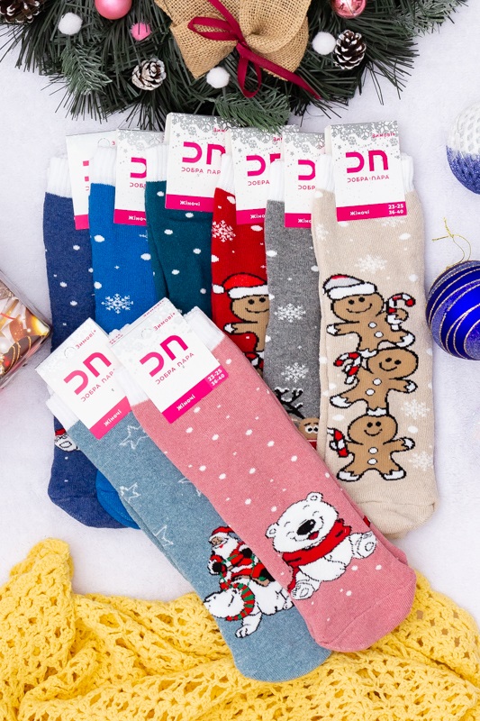 Шкарпетки жіночі "Новорічні" (зима) високі